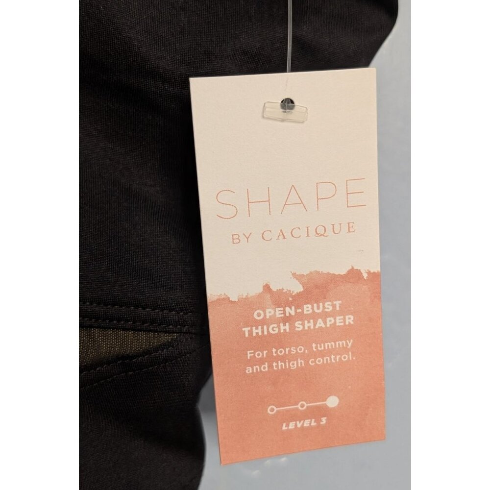 Cacique Open-Bust Thigh Shaper 26/28 Black Nylon Spandex Level 3 Max Contouring - Picture 7 of 16